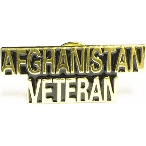 Afghanistan Veteran Gold Lettering Outlined Motorcycle Hat Cap Lapel Pin HP6117 in Saudi Arabia