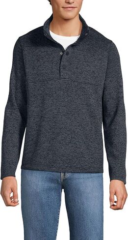 Lands' End Men's Sweater Fleece Snap Neck Pullover Jacket in Saudi Arabia