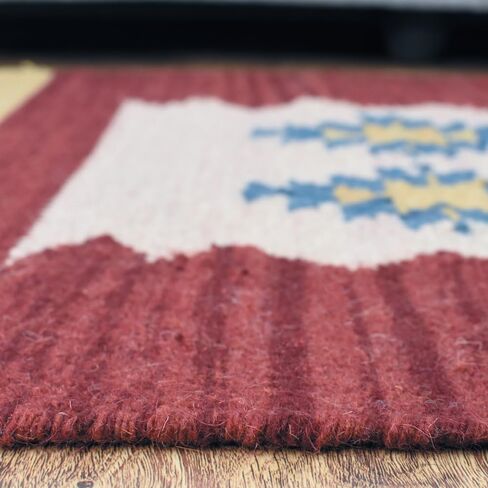 Hand Woven Flat Weave Kilim Wool ECO-Friendly Area Rugs - 2'6''x6', Runner Shape, Multicolor Color, Contemporary Modern Design, Low Pile Handmade Rugs for Living Room (D00124) in Saudi Arabia