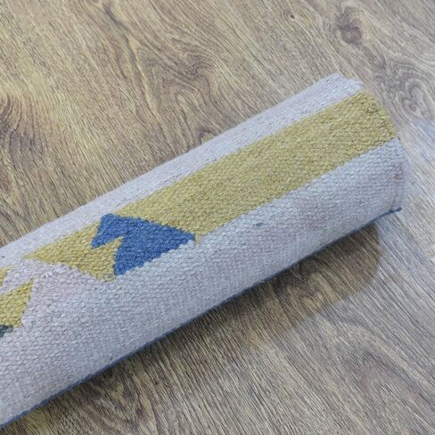 Hand Woven Flat Weave Kilim Wool ECO-Friendly Area Rugs - 2'6''x6', Runner Shape, Multicolor Color, Contemporary Modern Design, Low Pile Handmade Rugs for Living Room (D00124) in Saudi Arabia