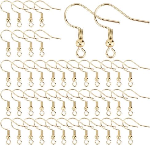 50pcs 18k الأذن مطلية الأذن مطلي بالذهب خطاف الفولاذ المقاوم للصدأ السنانير خطافات السلك الفرنسي تتدلى أسلاك الأذن من أجل تجنيد المجوهر in Kuwait