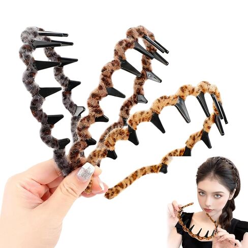 3Pack Vintage High Cranium Artificial Hairband, Retro High Skull Headband for Women's Hair Hairband,Non-Slip HairBand with Teeth,Vintage Elegant Hair Accessories for Wedding Party (Simple, One Size) in Saudi Arabia