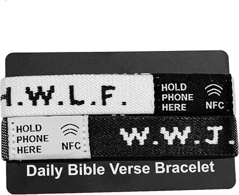 He would Love First WWJD HWLF Bracelets | NFC Bible Verse | 2-Pack Set with Phone Scan Feature | | Reversible HWLF x WWJD Bracelets in Saudi Arabia