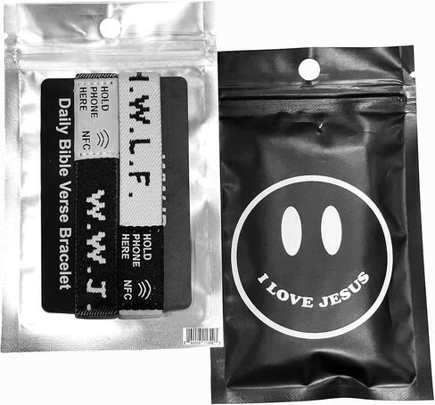 He would Love First WWJD HWLF Bracelets | NFC Bible Verse | 2-Pack Set with Phone Scan Feature | | Reversible HWLF x WWJD Bracelets in Saudi Arabia