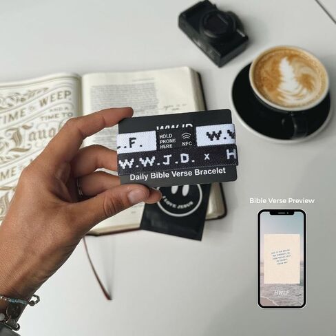 He would Love First WWJD HWLF Bracelets | NFC Bible Verse | 2-Pack Set with Phone Scan Feature | | Reversible HWLF x WWJD Bracelets in Saudi Arabia