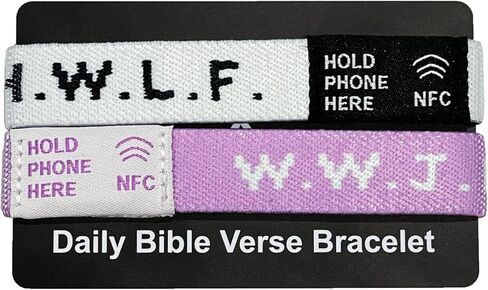 He would Love First WWJD HWLF Bracelets | NFC Bible Verse | 2-Pack Set with Phone Scan Feature | | Reversible HWLF x WWJD Bracelets in Saudi Arabia