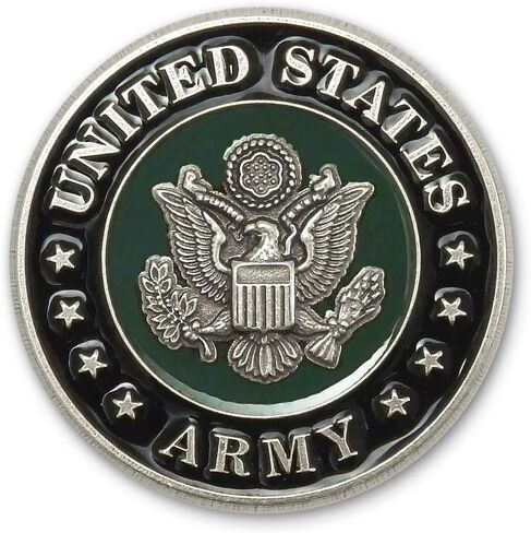 Indiana Metal Craft US ARMY Seal Struck Nickel Silver Enamel Lapel Pin MADE IN USA in Saudi Arabia