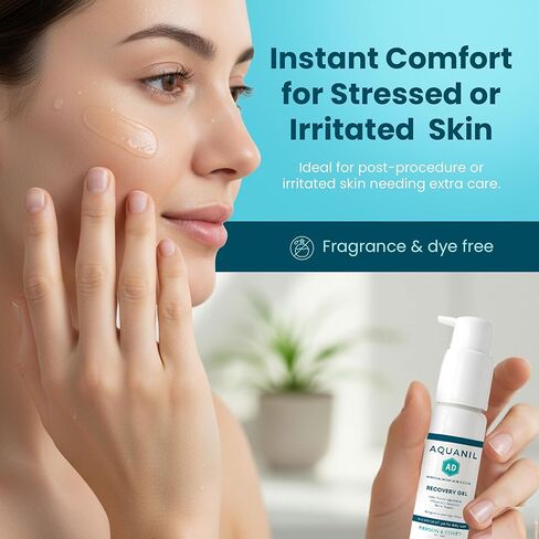 جل Aquanil AD Recovery - جل العناية بالندبات للوجه والجسم، خالي من العطور والصبغة، مناسب لجميع أنواع البشرة، يدعم ظهور الندبات وعلامات حب الشباب وملمس البشرة غير المتساوي - مضخة 1 أونصة in Kuwait