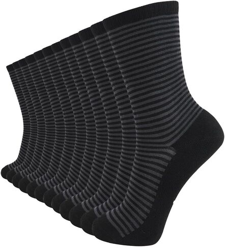 6 Pairs Men's Bamboo Viscose Crew Socks - Warm Work Socks with Cushioned Sole & Reinforced Toe, Snug Fit for Daily Wear, Hiking, Winter,Size 10-13 in Saudi Arabia