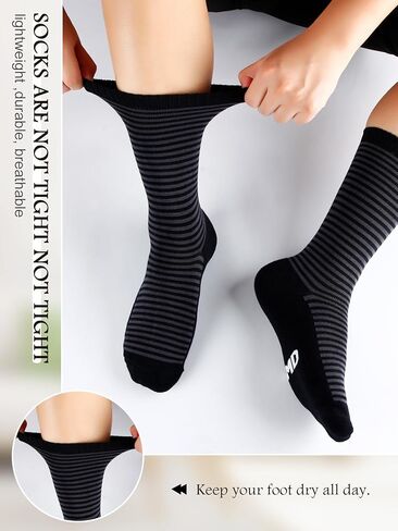 6 Pairs Men's Bamboo Viscose Crew Socks - Warm Work Socks with Cushioned Sole & Reinforced Toe, Snug Fit for Daily Wear, Hiking, Winter,Size 10-13 in Saudi Arabia