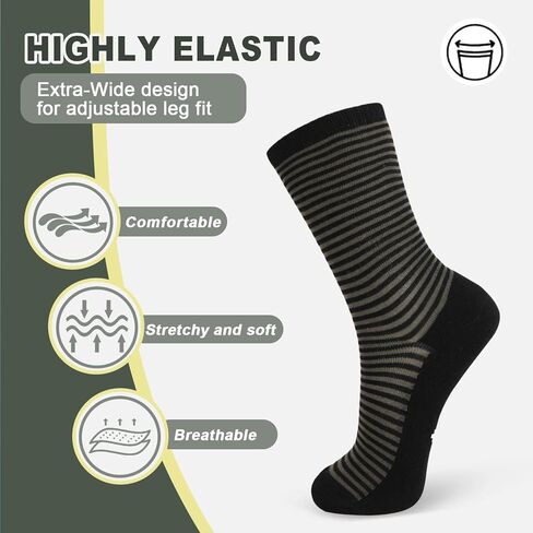 6 Pairs Men's Bamboo Viscose Crew Socks - Warm Work Socks with Cushioned Sole & Reinforced Toe, Snug Fit for Daily Wear, Hiking, Winter,Size 10-13 in Saudi Arabia