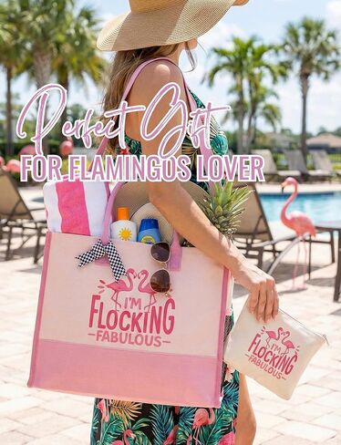 هدايا InnoBeta Flamingo للنساء، حقيبة حمل Flamingo مع سحاب إغلاق علوي وحزام كتف لأعياد الميلاد والكريسماس وكل مناسبة خاصة in Saudi Arabia