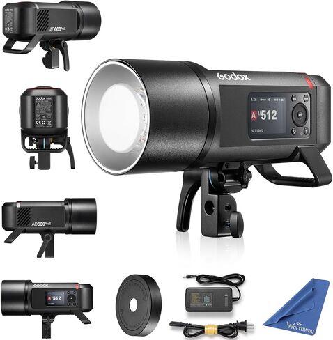 Godox AD600BM II Bowens Mount 600WS GN87 HSS Outdoor Flash Strobe Monolight ، 0.01 ~ 1.9S وقت إعادة التدوير ، 10.8v/8940mAh بطارية الليثيوم ، 500 وميض كامل للطاقة (Godox AD600BM تم ترقيتها) in Saudi Arabia