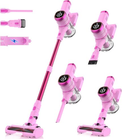 مكنسة كهربائية لاسلكية من تيكوم V500 للمنزل، مكنسة كهربائية بقدرة 40000 باسكال/450 وات مع شاشة لمس LED، قاعدة شحن حائطية، مضادة للتشابك، مكنسة كهربائية خفيفة الوزن محمولة لشعر الحيوانات الأليفة، الأرضية الصلبة، السجاد in Kuwait