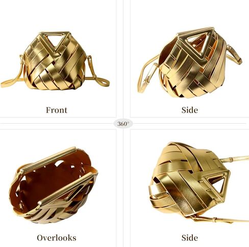 Unique Design Woven Bucket Bag for Women, Vegan Leather Tote Purse with Multi-Function Top Handle Clutch Handbag Retro Style in Saudi Arabia