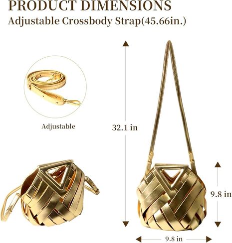 Unique Design Woven Bucket Bag for Women, Vegan Leather Tote Purse with Multi-Function Top Handle Clutch Handbag Retro Style in Saudi Arabia