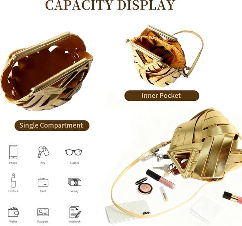 Unique Design Woven Bucket Bag for Women, Vegan Leather Tote Purse with Multi-Function Top Handle Clutch Handbag Retro Style in Saudi Arabia