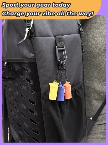 enttgo 3PCS Mini Shaker Cup Key chain for Gym Lover Shaker Bottle Keyring Colorful Silicone Gym Gifts Sport Water Bottle Bag Charm Backpack Charm in Saudi Arabia