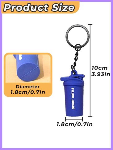 enttgo 3PCS Mini Shaker Cup Key chain for Gym Lover Shaker Bottle Keyring Colorful Silicone Gym Gifts Sport Water Bottle Bag Charm Backpack Charm in Saudi Arabia