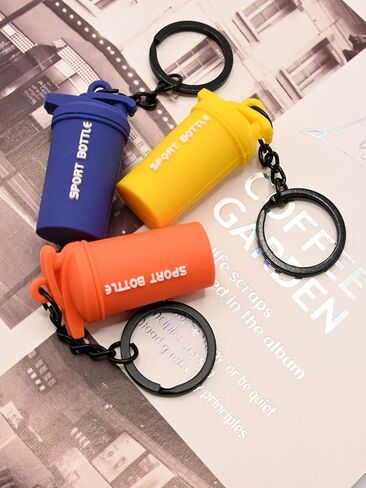 enttgo 3PCS Mini Shaker Cup Key chain for Gym Lover Shaker Bottle Keyring Colorful Silicone Gym Gifts Sport Water Bottle Bag Charm Backpack Charm in Saudi Arabia
