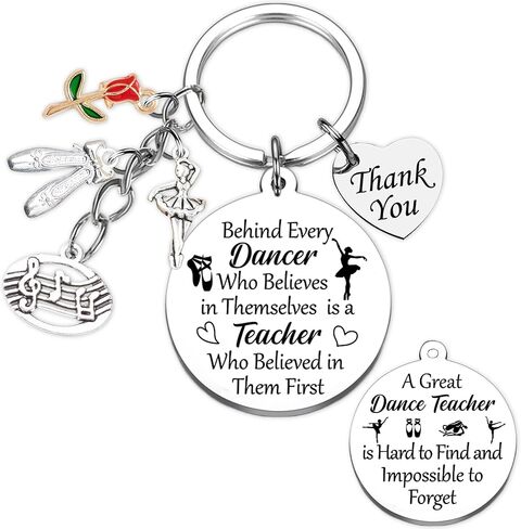Dance Teacher Gifts Keychain, Inspirational Keyring with Dancer Charm, Teacher Thank You Gift for Dance Instructor in Saudi Arabia