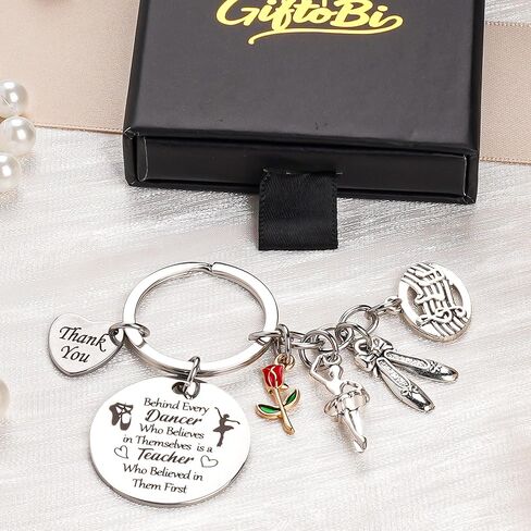 Dance Teacher Gifts Keychain, Inspirational Keyring with Dancer Charm, Teacher Thank You Gift for Dance Instructor in Saudi Arabia