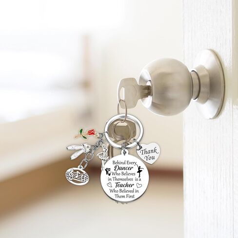 Dance Teacher Gifts Keychain, Inspirational Keyring with Dancer Charm, Teacher Thank You Gift for Dance Instructor in Saudi Arabia