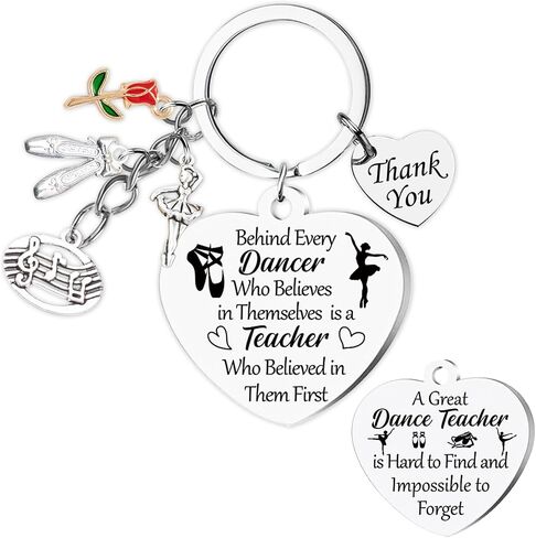 Dance Teacher Gifts Keychain, Inspirational Keyring with Dancer Charm, Teacher Thank You Gift for Dance Instructor in Saudi Arabia