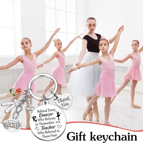 Dance Teacher Gifts Keychain, Inspirational Keyring with Dancer Charm, Teacher Thank You Gift for Dance Instructor in Saudi Arabia