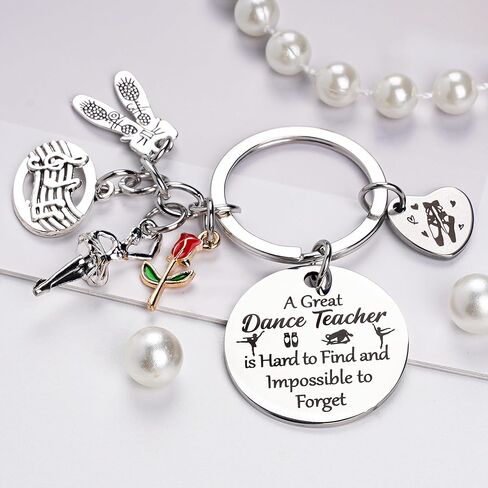 Dance Teacher Gifts Keychain, Inspirational Keyring with Dancer Charm, Teacher Thank You Gift for Dance Instructor in Saudi Arabia