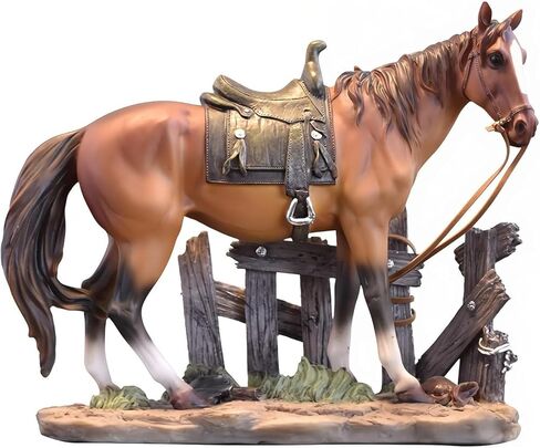 JINGTIANCD 11.2 inches Gold Horse Statue Figurines - Resin Fighting Horse Sculpture Home Office Decoration Tabletop Decor Ornaments for Desk Bookshelf (Golden) in Saudi Arabia