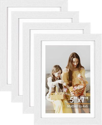 12x16 Picture Frame Set of 4, Displays 8x10 with Mat or 12x16 Without Mat, Photo Frames for Wall Hanging or Tabletop, Includes HD Plexiglass, Light Wood Grain in Saudi Arabia