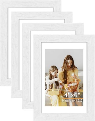 12x16 Picture Frame Set of 4, Displays 8x10 with Mat or 12x16 Without Mat, Photo Frames for Wall Hanging or Tabletop, Includes HD Plexiglass, Light Wood Grain in Saudi Arabia