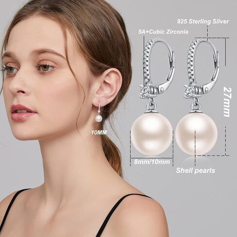 Miaofu 18k White Gold Plated Pearl and Diamond Earrings 925 Sterling Silver Pearl Earrings Fine Jewelry for Women in Saudi Arabia