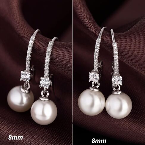 Miaofu 18k White Gold Plated Pearl and Diamond Earrings 925 Sterling Silver Pearl Earrings Fine Jewelry for Women in Saudi Arabia