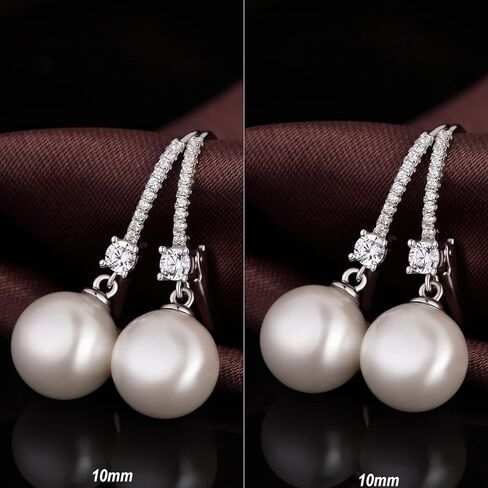 Miaofu 18k White Gold Plated Pearl and Diamond Earrings 925 Sterling Silver Pearl Earrings Fine Jewelry for Women in Saudi Arabia