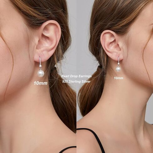 Miaofu 18k White Gold Plated Pearl and Diamond Earrings 925 Sterling Silver Pearl Earrings Fine Jewelry for Women in Saudi Arabia