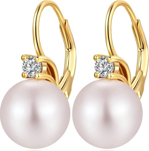 Miaofu 18k White Gold Plated Pearl and Diamond Earrings 925 Sterling Silver Pearl Earrings Fine Jewelry for Women in Saudi Arabia