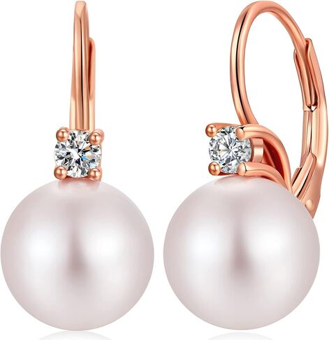 Miaofu 18k White Gold Plated Pearl and Diamond Earrings 925 Sterling Silver Pearl Earrings Fine Jewelry for Women in Saudi Arabia