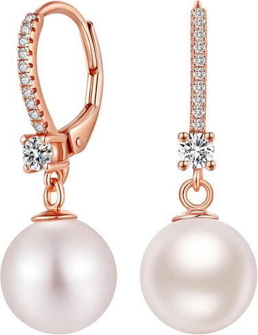 Miaofu 18k White Gold Plated Pearl and Diamond Earrings 925 Sterling Silver Pearl Earrings Fine Jewelry for Women in Saudi Arabia