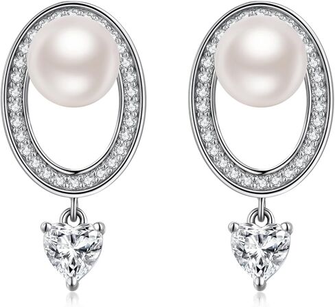 Miaofu 18k White Gold Plated Pearl and Diamond Earrings 925 Sterling Silver Pearl Earrings Fine Jewelry for Women in Saudi Arabia