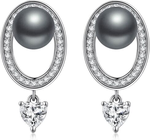 Miaofu 18k White Gold Plated Pearl and Diamond Earrings 925 Sterling Silver Pearl Earrings Fine Jewelry for Women in Saudi Arabia