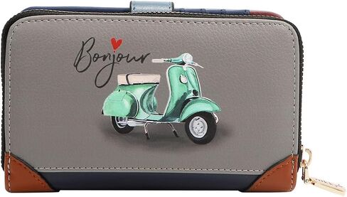 Nicole Lee NIKKY Compact Wallet, Vegan Leather, 8 Card Slots (EIFFEL DREAMS) in Saudi Arabia