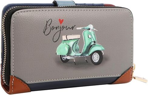 Nicole Lee NIKKY Compact Wallet, Vegan Leather, 8 Card Slots (EIFFEL DREAMS) in Saudi Arabia