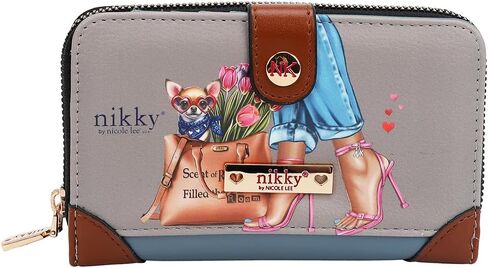 Nicole Lee NIKKY Compact Wallet, Vegan Leather, 8 Card Slots (EIFFEL DREAMS) in Saudi Arabia