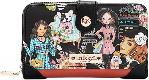 Nicole Lee NIKKY Compact Wallet, Vegan Leather, 8 Card Slots (EIFFEL DREAMS) in Saudi Arabia
