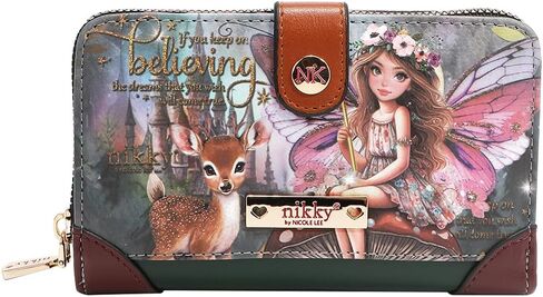 Nicole Lee NIKKY Compact Wallet, Vegan Leather, 8 Card Slots (EIFFEL DREAMS) in Saudi Arabia