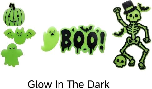 Gift&Fun 6 Sheets Gel Window Clings (Halloween Window Gel Cling Glow in The Dark) in Saudi Arabia