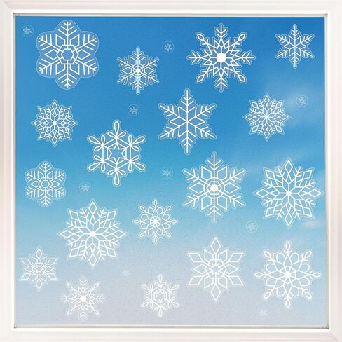 Big Dot of Happiness Snowflakes Window Clings, Reusable Winter Holiday Party Window Sticker Decorations, White Snowflake Decals, Christmas Static Clings in Saudi Arabia