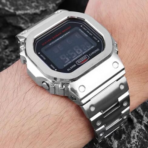حزام ساعة من الفولاذ المقاوم للصدأ 316L وحافة متوافقة مع طقم تعديل ساعة Casio GWM-5610 in Kuwait